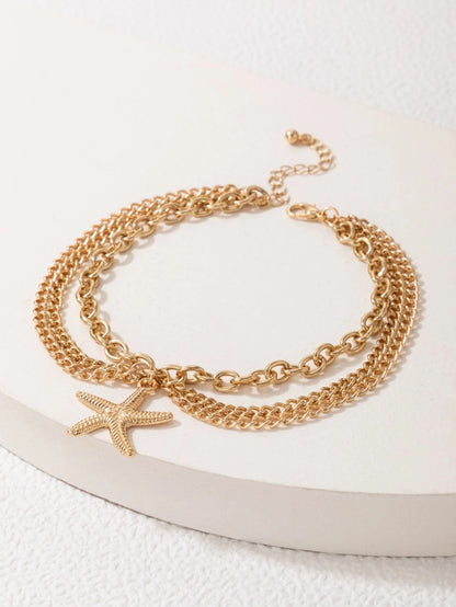 1pc Adjustable Starfish Anklet (Chain Length Can Be Customized)