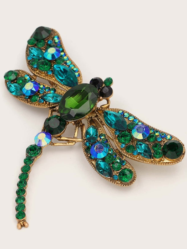 1pc Rhinestone Decor Dragonfly Design Brooch