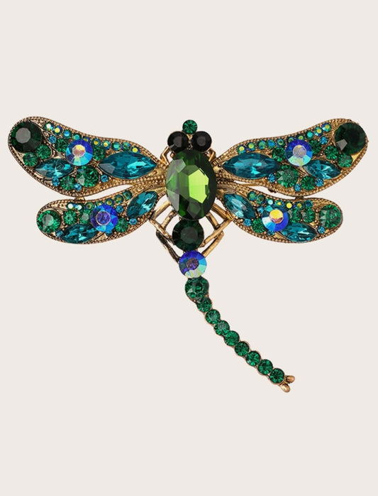 1pc Rhinestone Decor Dragonfly Design Brooch