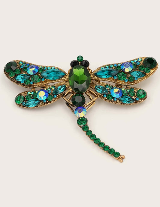 1pc Rhinestone Decor Dragonfly Design Brooch