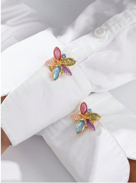 Shein Luxury Flower Button Covers (2pcs)