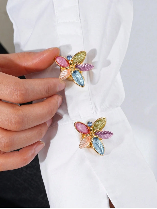 Shein Luxury Flower Button Covers (2pcs)