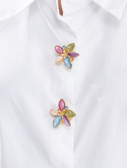 Shein Luxury Flower Button Covers (2pcs)