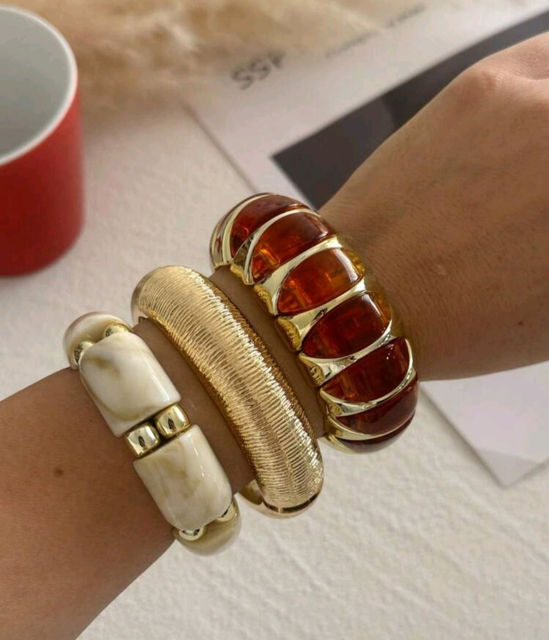 Shein Ombre Rhombus Elastic Bracelet