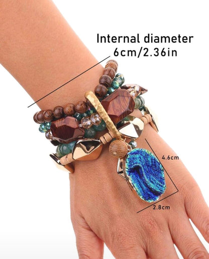 Shein Multi-Layer Beaded Stone Bracelet