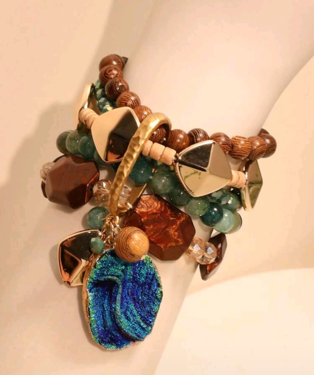 Shein Multi-Layer Beaded Stone Bracelet