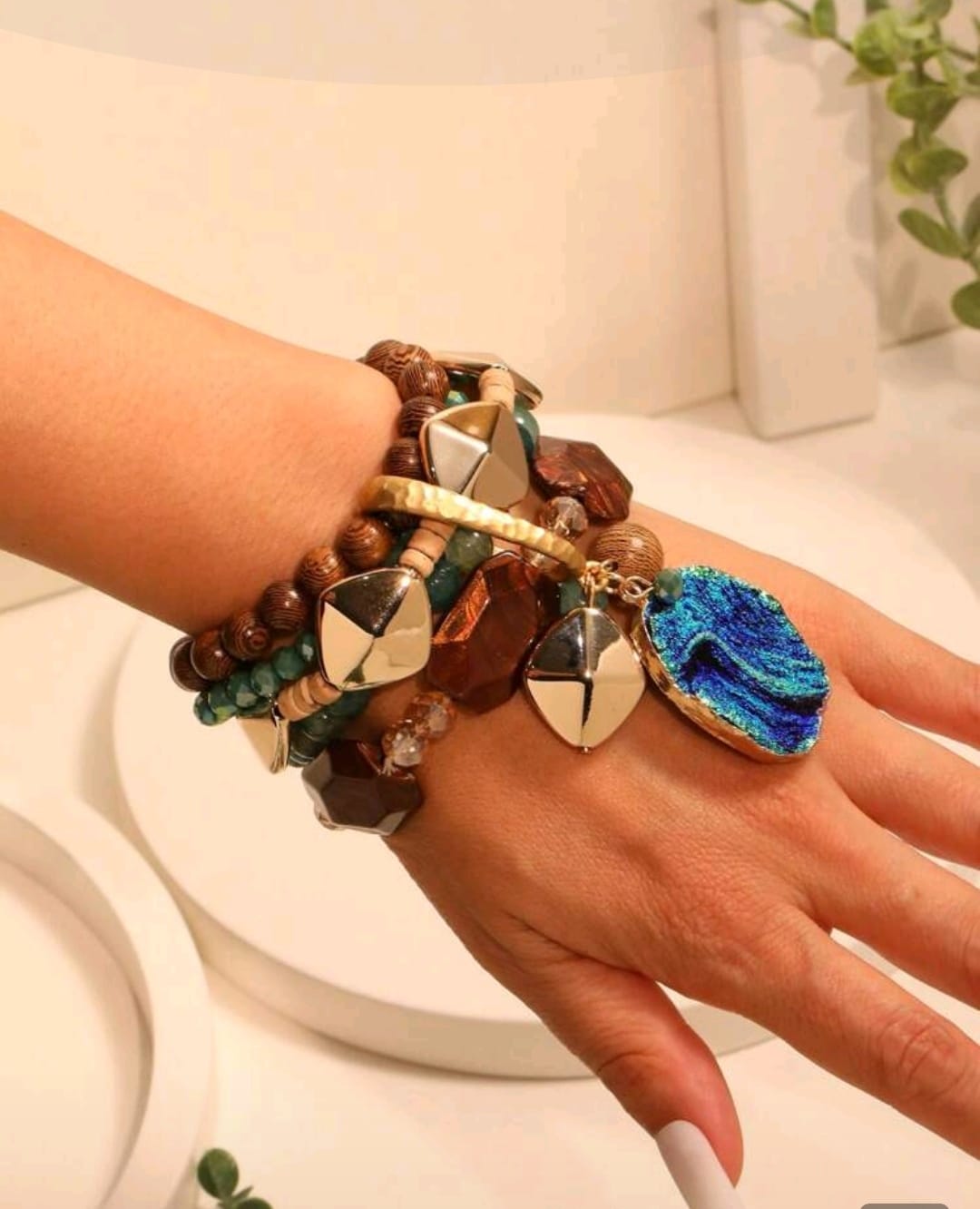 Shein Multi-Layer Beaded Stone Bracelet