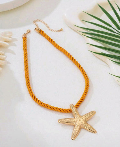 Shein Orange Rope Starfish Choker