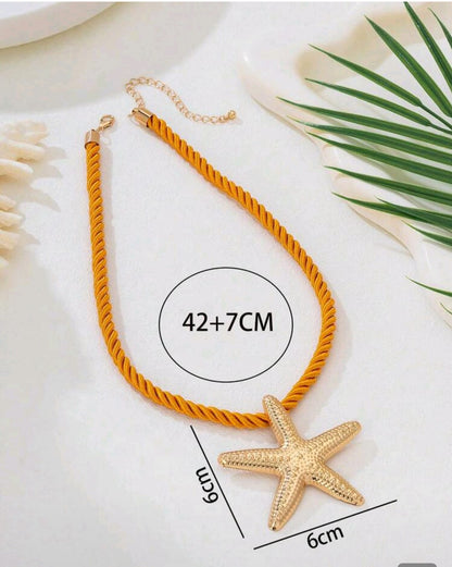 Shein Orange Rope Starfish Choker