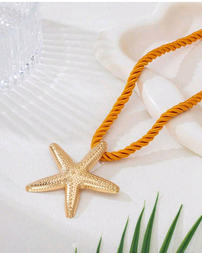 Shein Orange Rope Starfish Choker