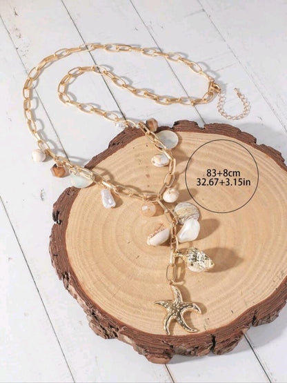 1pc Fashion Bead Ocean Series Necklace,