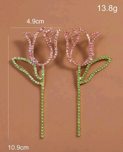 1 Pair Silver Hollow Rose Flower Earrings,