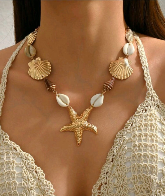 1pc New Creative Bib Necklace, Ocean Style