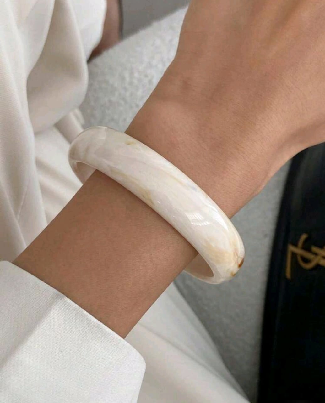 3pcs/Set Arch-Shaped Resin Bracelets, Luxury Fashion, Street Style