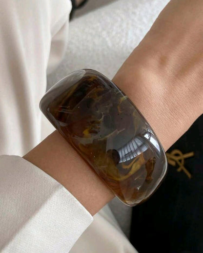 3pcs/Set Arch-Shaped Resin Bracelets, Luxury Fashion, Street Style