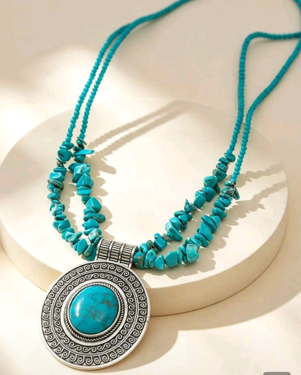 1pc New Bohemian Vintage Handcrafted Asymmetrical Stone Beaded Necklace