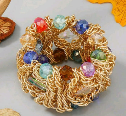 1pc Luxury Premium Stretchy Bracelet, Versatile Bohemian Style Suitable For Women, Weddings, Parties, Beaches, Gatherings, Holidays
