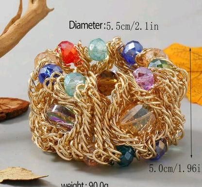 1pc Luxury Premium Stretchy Bracelet, Versatile Bohemian Style Suitable For Women, Weddings, Parties, Beaches, Gatherings, Holidays