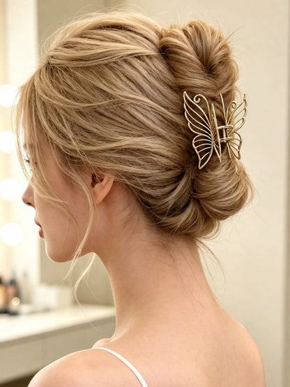 Premium Hollow Bow Hair Clip For Women, Elegant Back Of Head Hair Claw