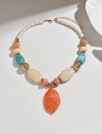 1pc Or More Fashionable Elegant Bohemian Multi-Color Plastic Handmade DIY Beaded Large