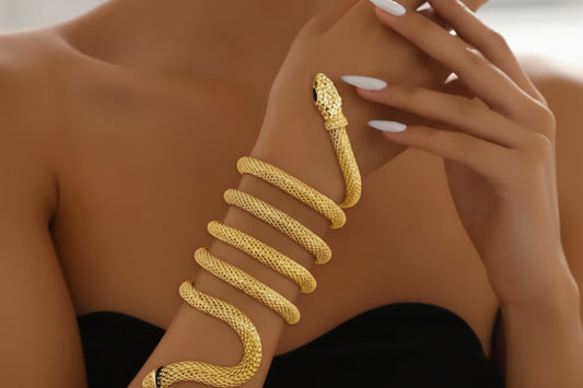 Shein 1pc Adjustable Rhinestone Fake Snake Bangle Bracelet