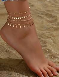 Shein 4-piece Set Handmade Multi-Layered Beaded Anklets