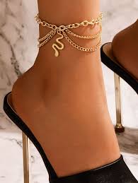 Shein Snake Charm Layered Anklet - Elegant and Trendy Accessory