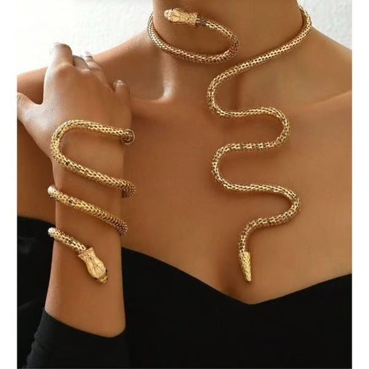 Shein Gold Snake Jewelry Set