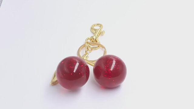 1pc New Fashion Crystal Cherry Pendant Metal Keychain, Suitable For Daily Wear, Can Be Used As Bag Accessory, Suitable As Gift For Family, Friends, Classmates, Couples, Birthday, Teachers, Valentine's Day Souvenir