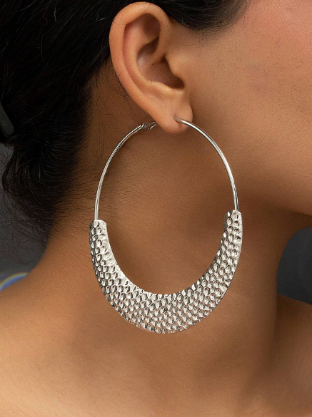 1 Pair Exaggerated Large Hoop Earrings, Leopard Print Modern Statement Earrings For Women, Party & Casual
